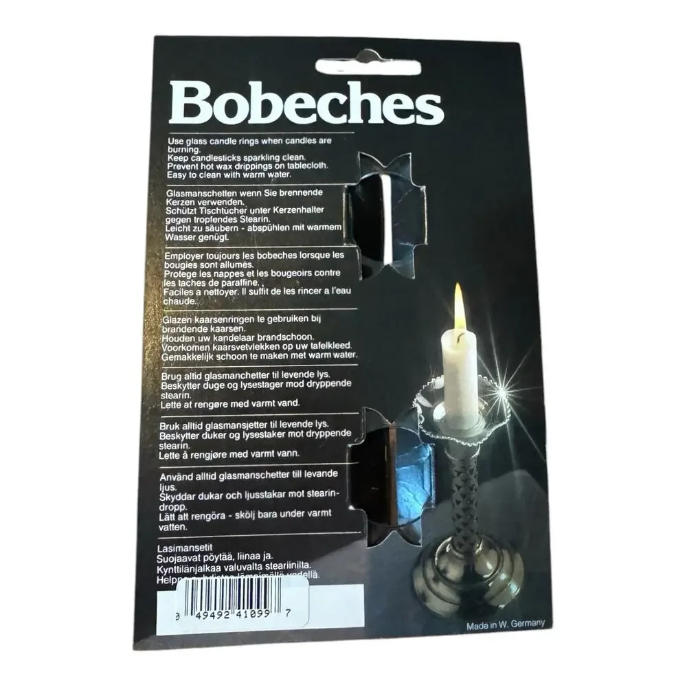 Vintage Hofbauer Crystal Candle Rings Bobeches Lot 3 Packs West Germany NOS‎